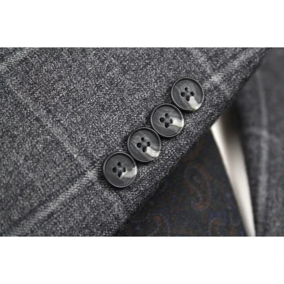JOS‎ A BANK Men's Blazer SportCoat Jacket Check 100%Wool 46R E101499